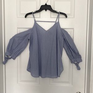 Aqua cold Shoulder Top
